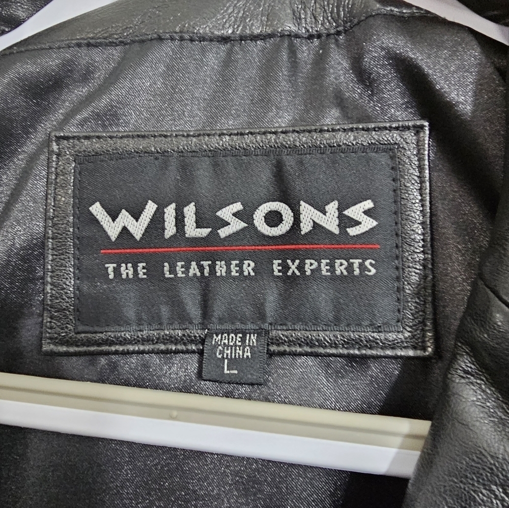 Wilsons Solid Black Supple Leather Jacket - image 3